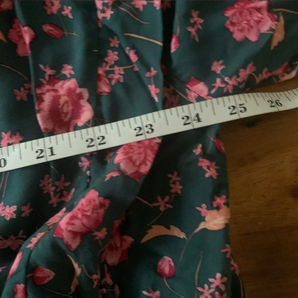 Free People Floral Fields Mini Dress in Emerald Green Sz M